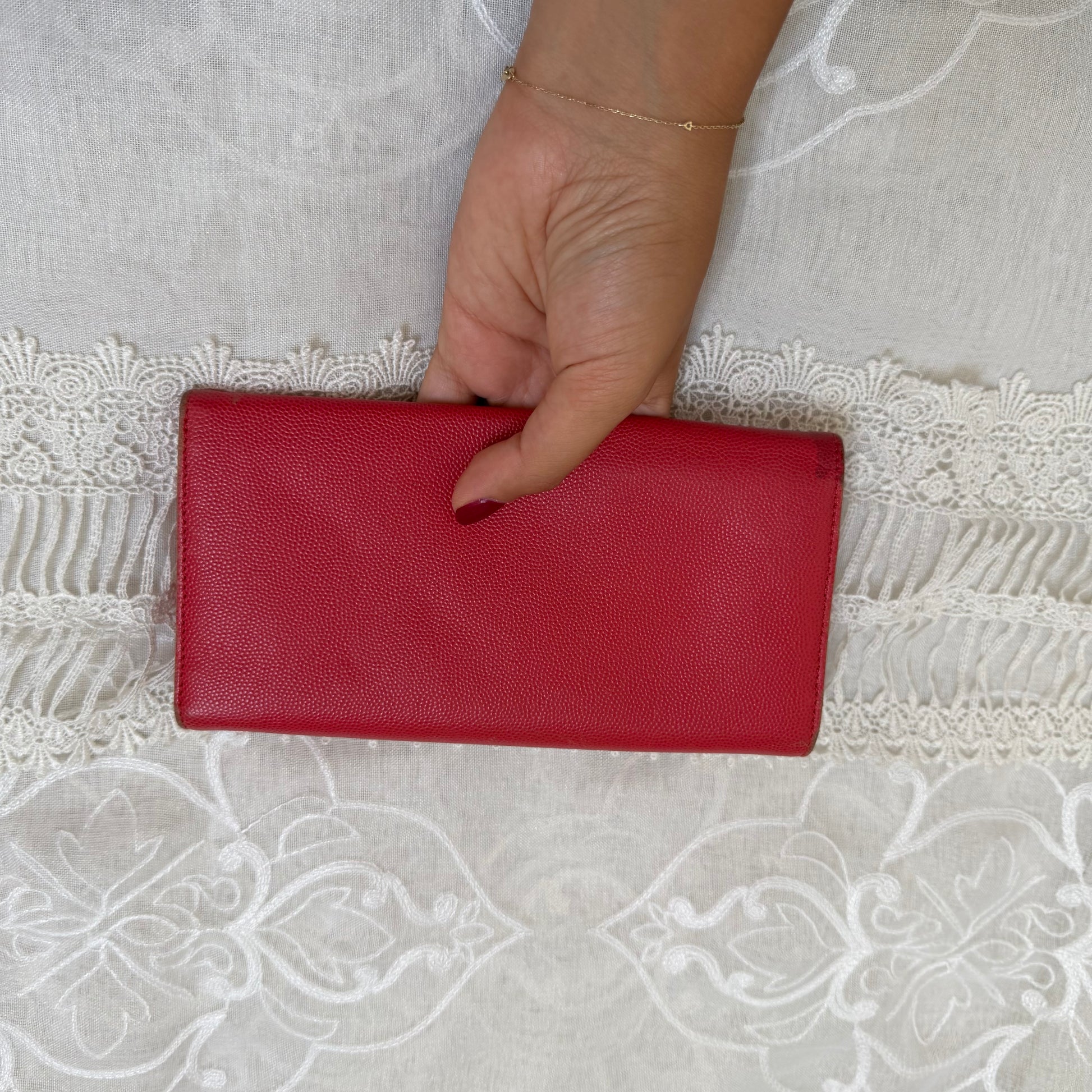 xovintage dior red vintage elegant wallet clutch - Uncategorized