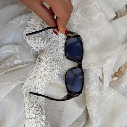 xovintage chanel 2000s vintage black CC sunglasses - Sunglasses