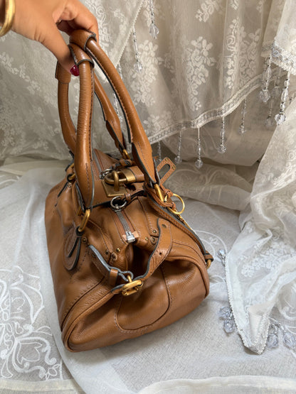 CHLOE VINTAGE PADDINGTON BAG IN BROWN