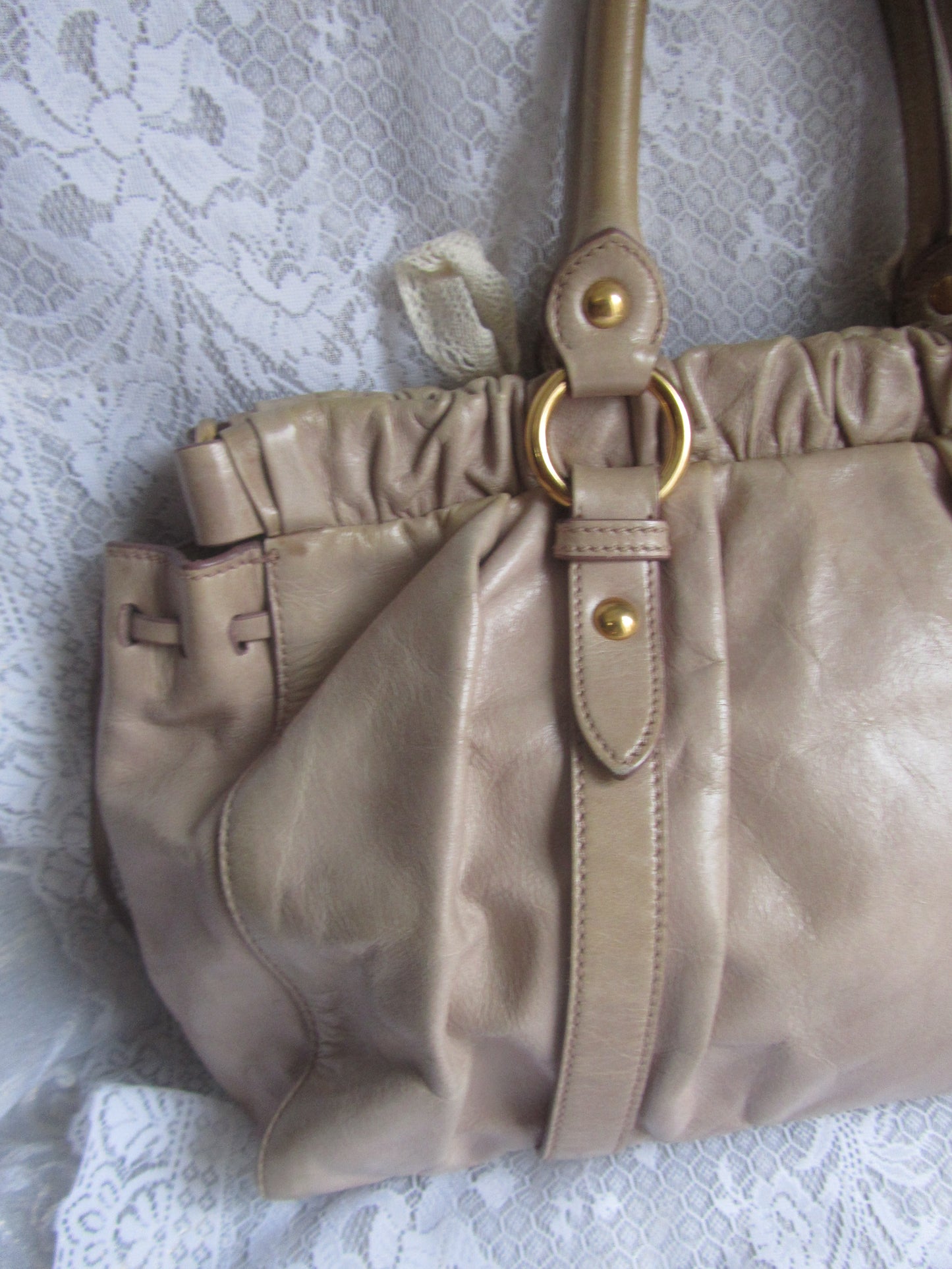 miu miu beige vintage vitello bag