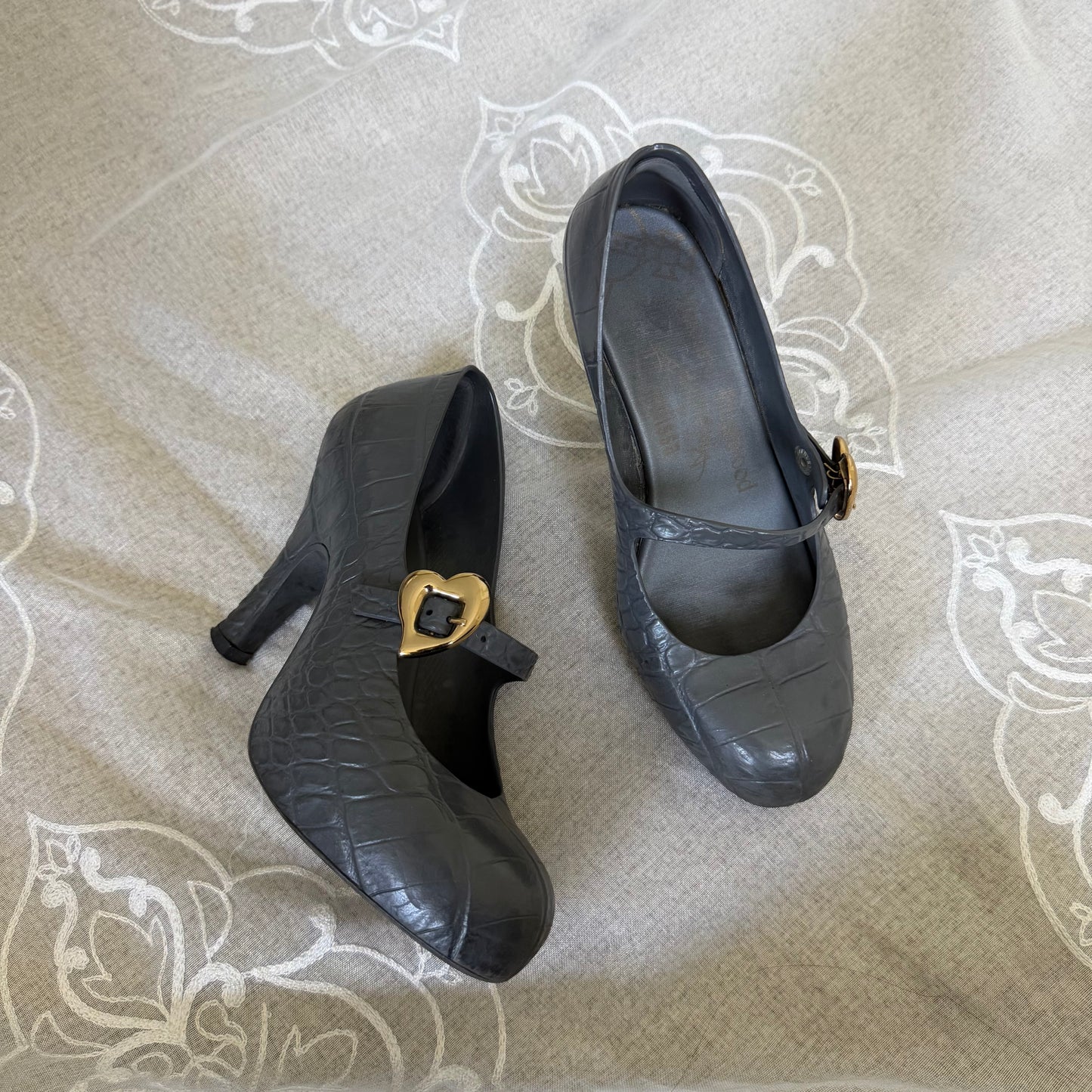 xovintage vivienne westwood x melissa grey croco mary-jane heels (size 36) - Heels