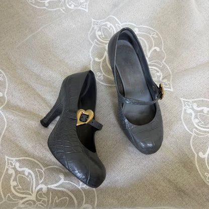 xovintage vivienne westwood x melissa grey croco mary-jane heels (size 36) - Heels