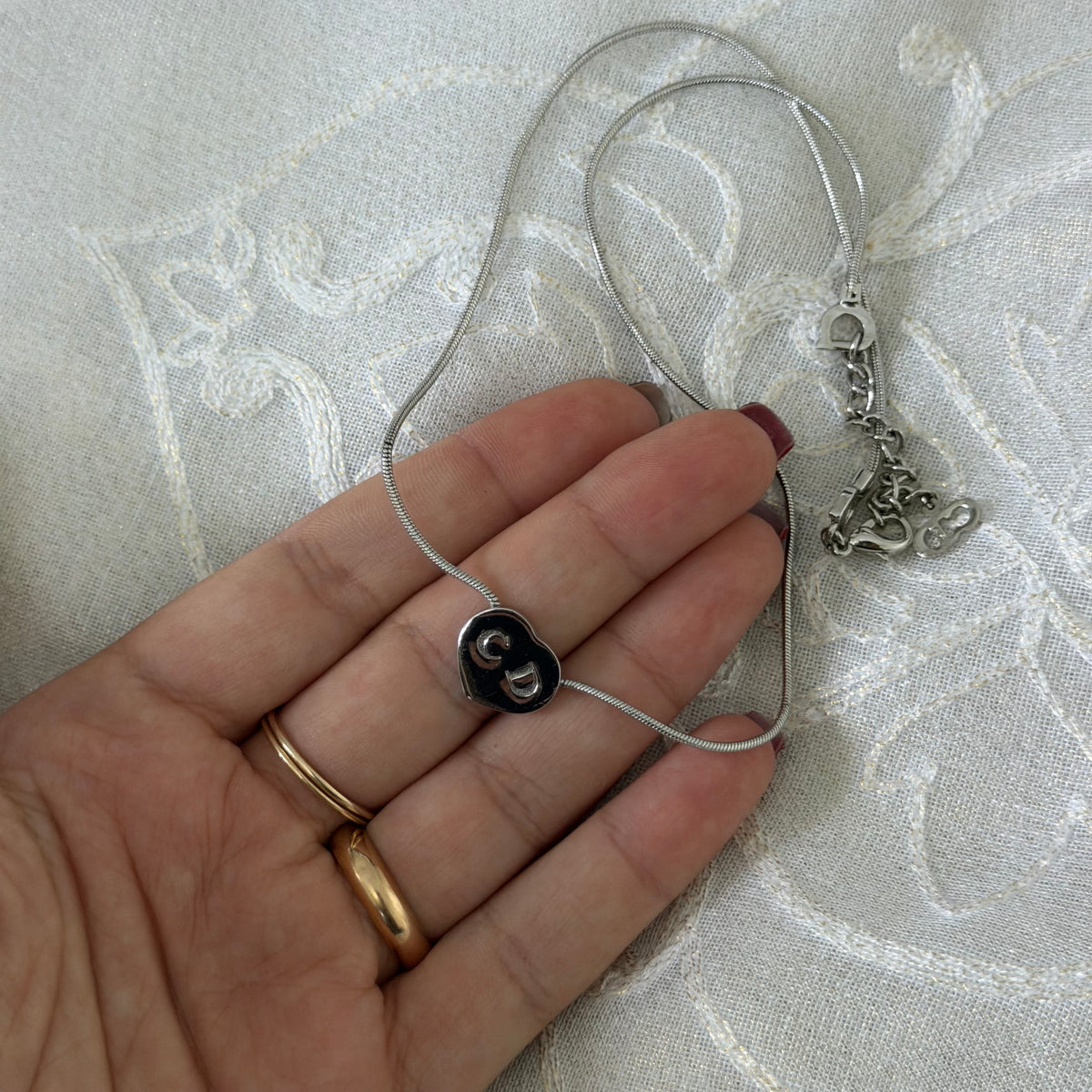 xovintage Dior vintage “cd” hearr necklace - Necklaces