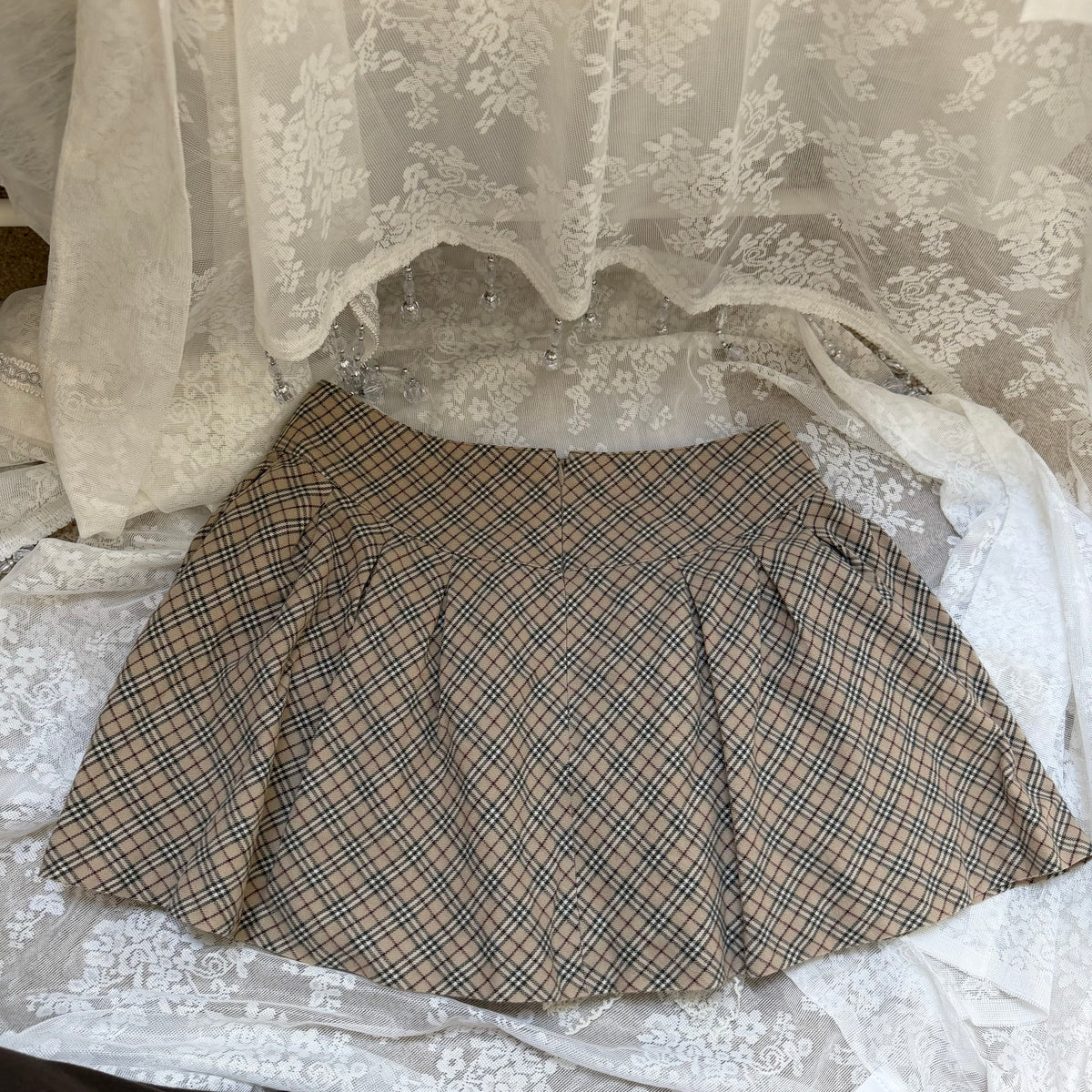 BURBERRY CHECKERED VINTAGE MINI SKIRT, SMALL