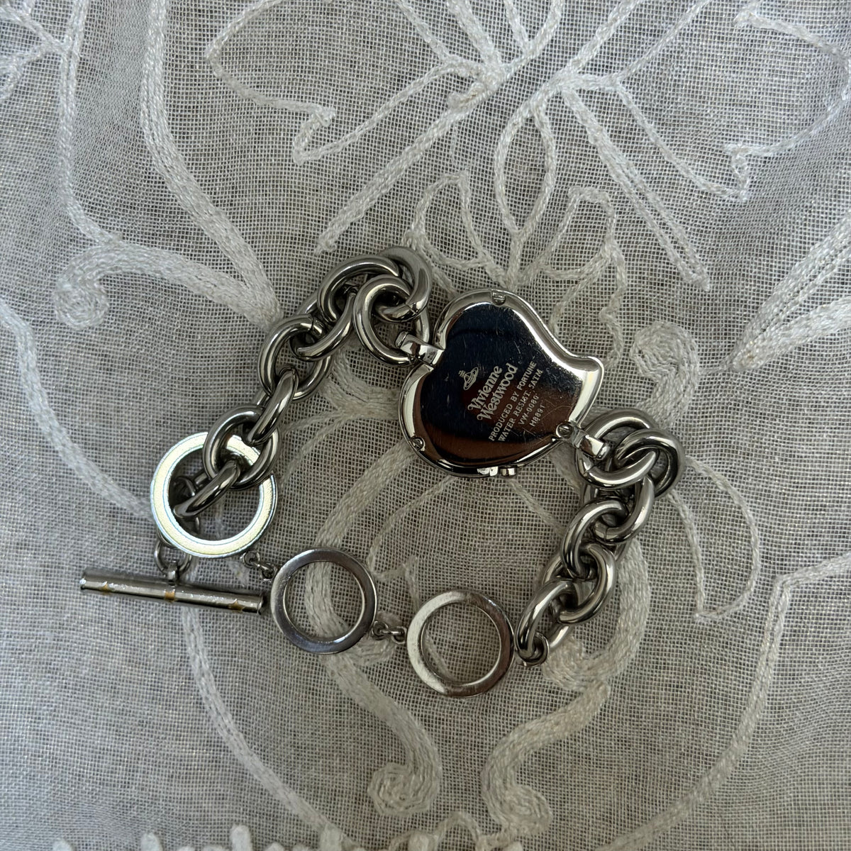 xovintage Vintage Vivienne Westwood Heart Orb Chain Bracelet Watch - Watches