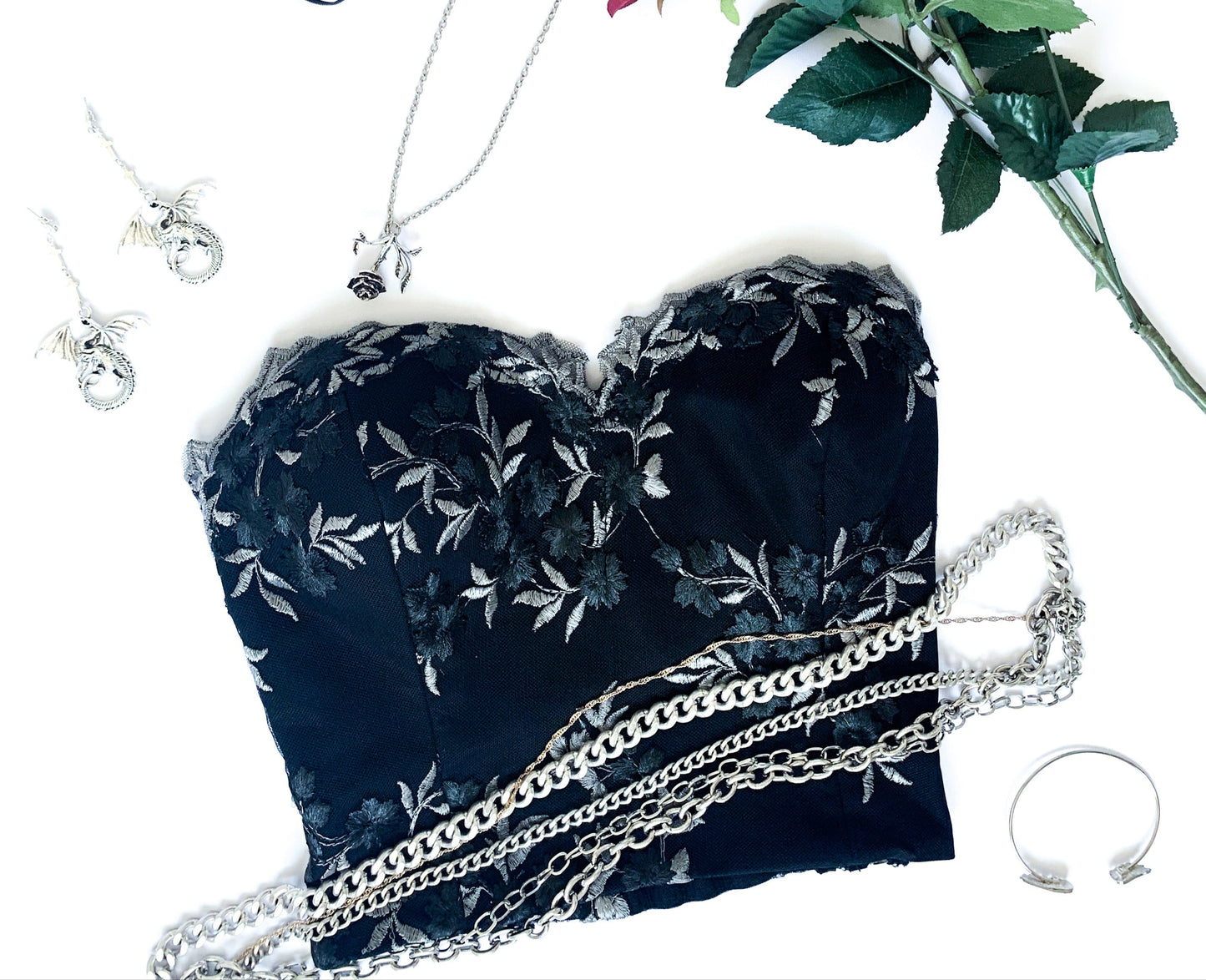 Floral Lace Bustier Corset Top