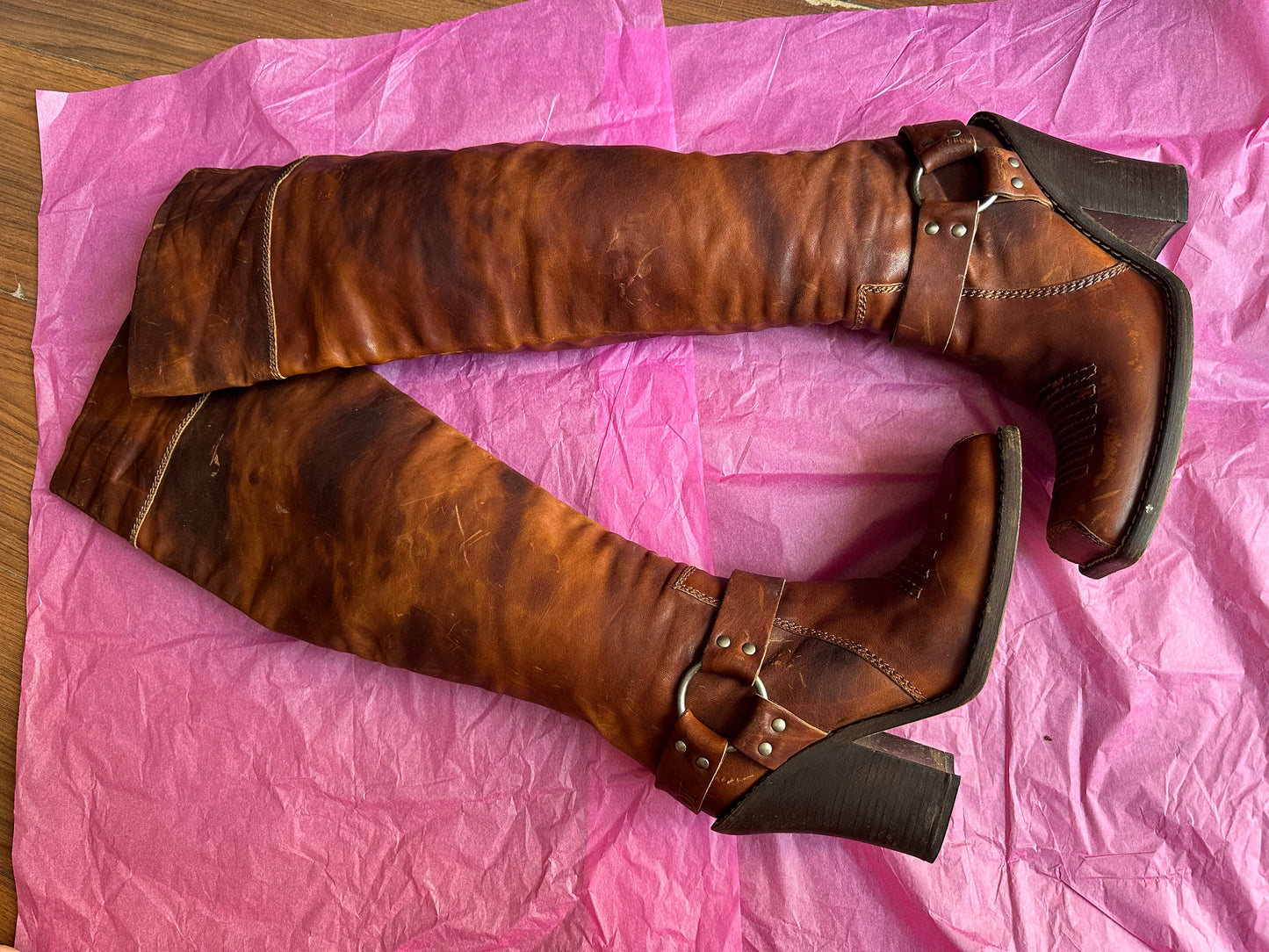 christian dior f/w 2006 galliano thigh high leather boots size 39.5