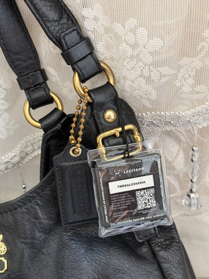 COACH VINTAGE MADISON MAGGIE SHOULDER BAG IN BLACK