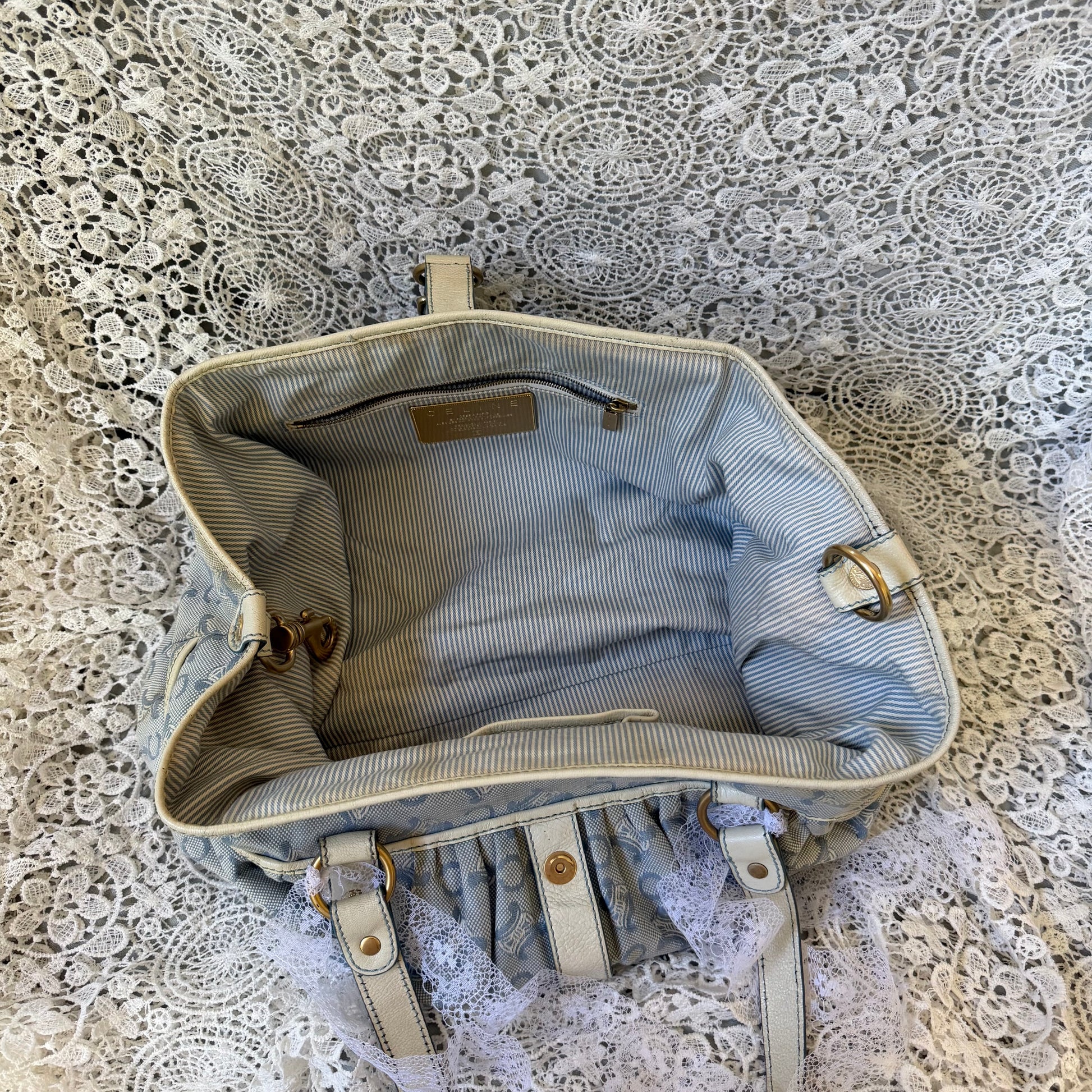 xovintage celine large vintage lily c baby blue bag - Handbags
