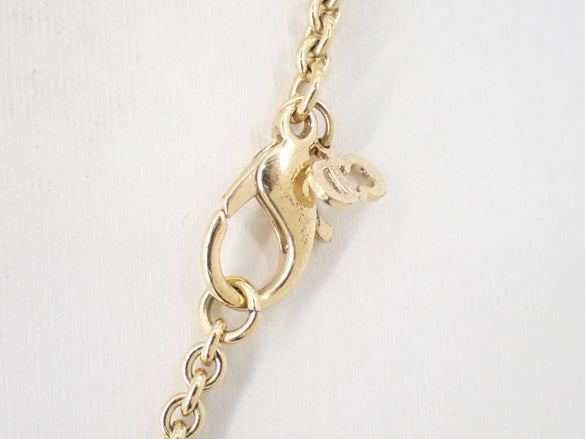 christian dior vintage rhinestone logo necklace