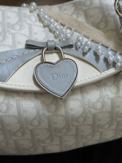 xovintage VINTAGE DIOR 2000S ROMANTIC HEART-CHARM SHOULDER BAG - Handbags