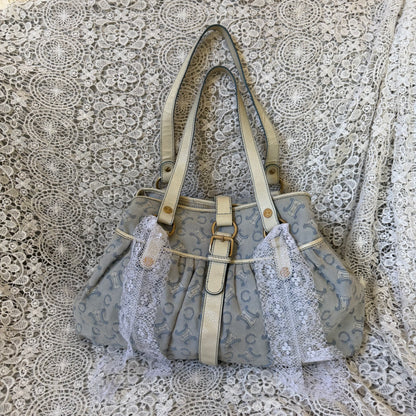 xovintage celine large vintage lily c baby blue bag - Handbags