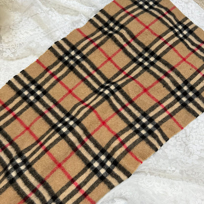 burberry vintage 90s classic print 100% cashmere scarf
