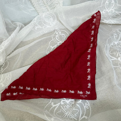 xovintage celine red vintage bandanna - Bandanas & Headties