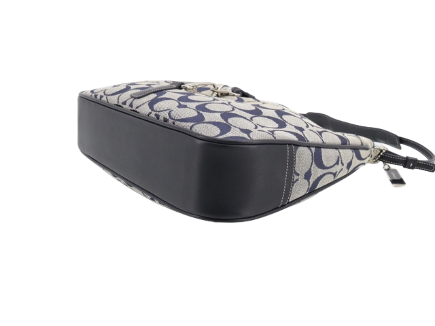 coach navy signature shoulder bag