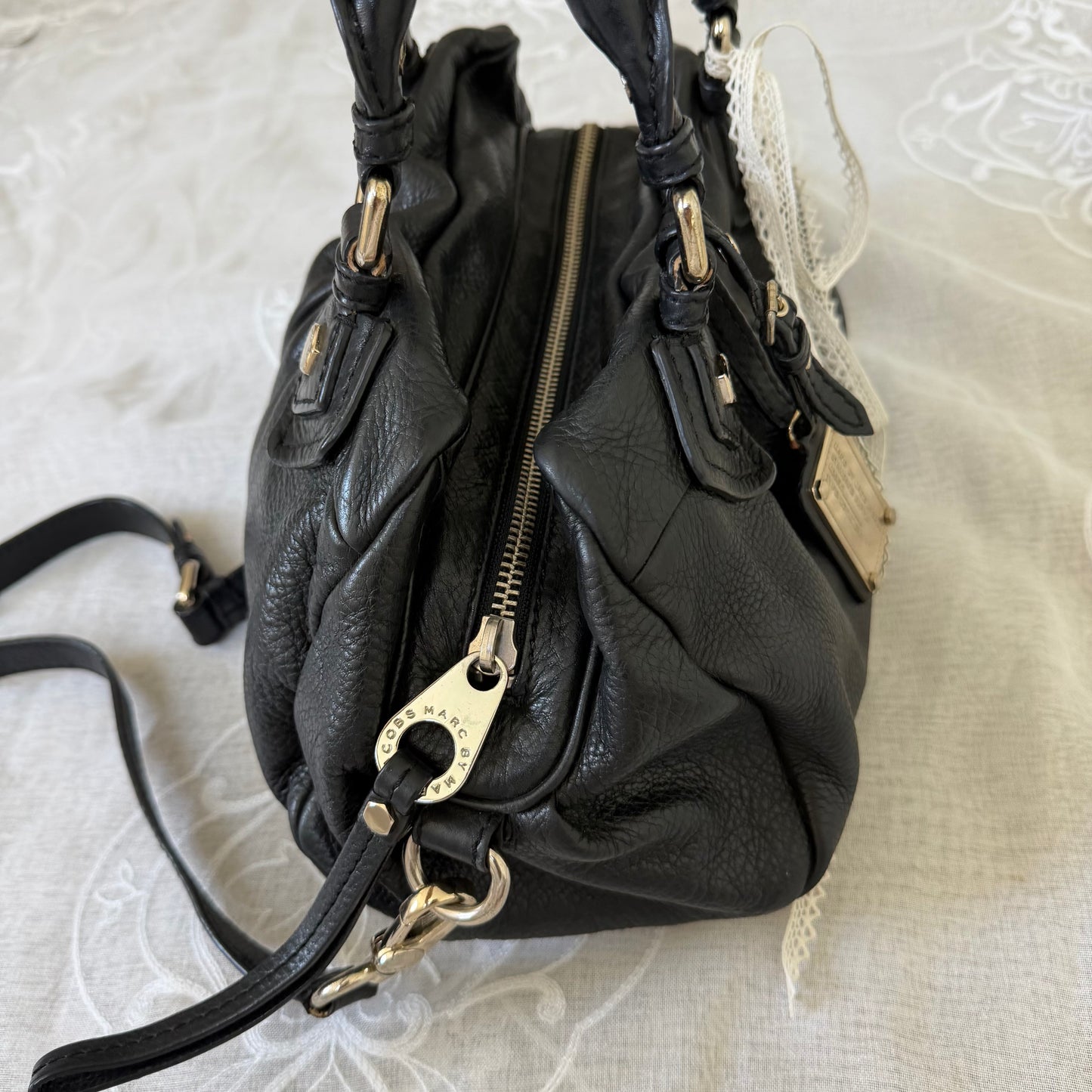 xovintage marc by marc jacobs black x silver vintage baby groovee bag - Handbags