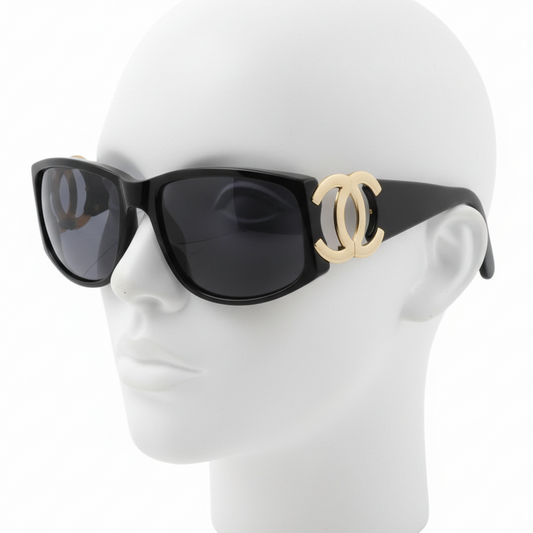 Chanel 2000s oversized cc sunglasses in black