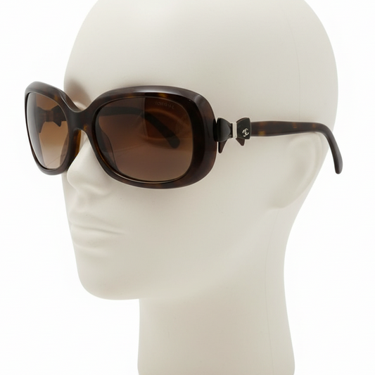Chanel Ribbon Detail Brown Vintage Sunglasses