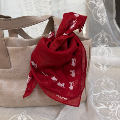 xovintage celine red vintage bandanna - Bandanas & Headties