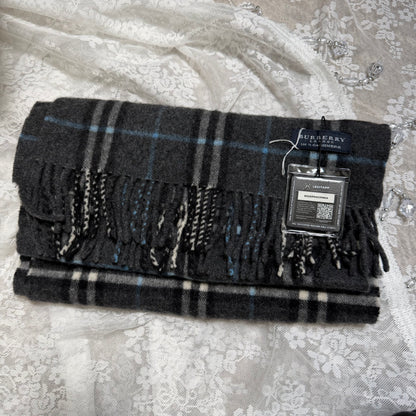 burberry vintage grey 100% cashmere scarf