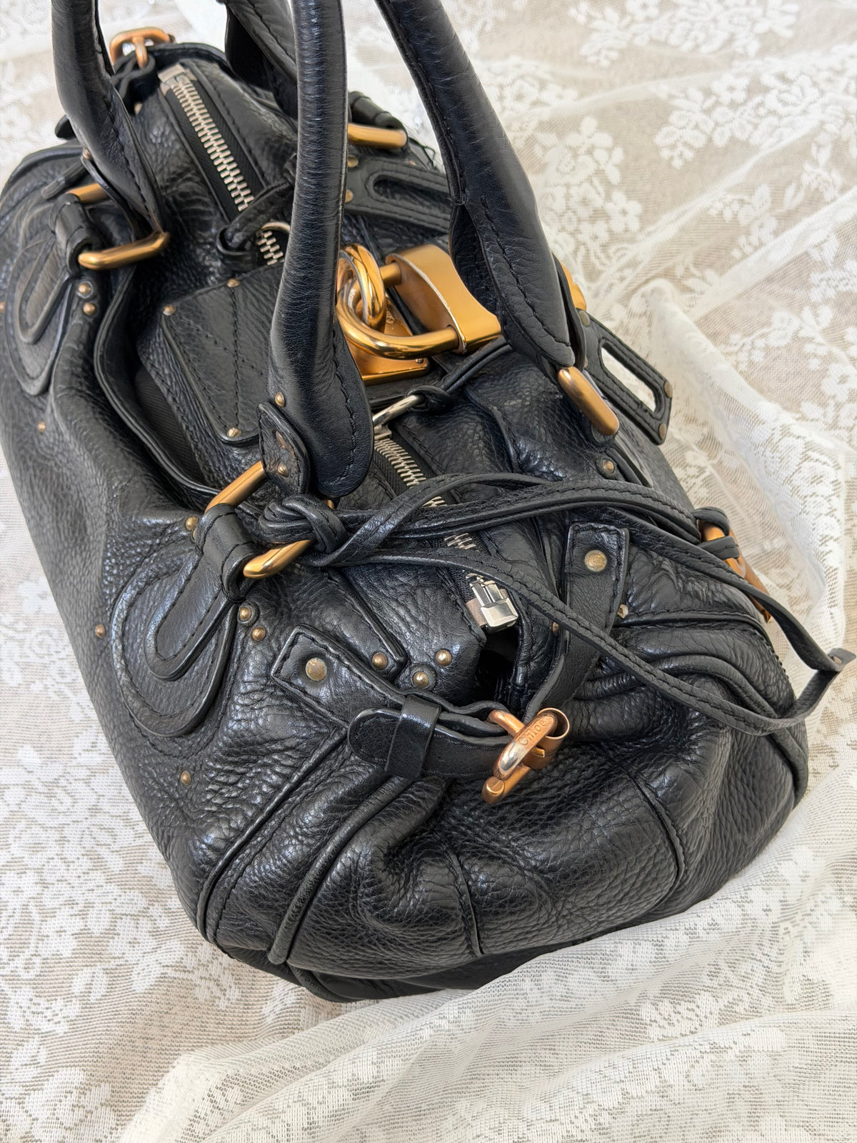CHLOE VINTAGE PADDINGTON BAG IN BLACK