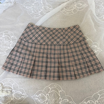 VINTAGE BURBERRY BELTED MINI SKIRT, SMALL