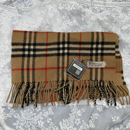 burberry vintage 90s classic 100% cashmere scarf