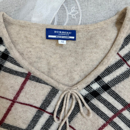 xovintage burberry blue label plaid cute wool sweater - Clothing