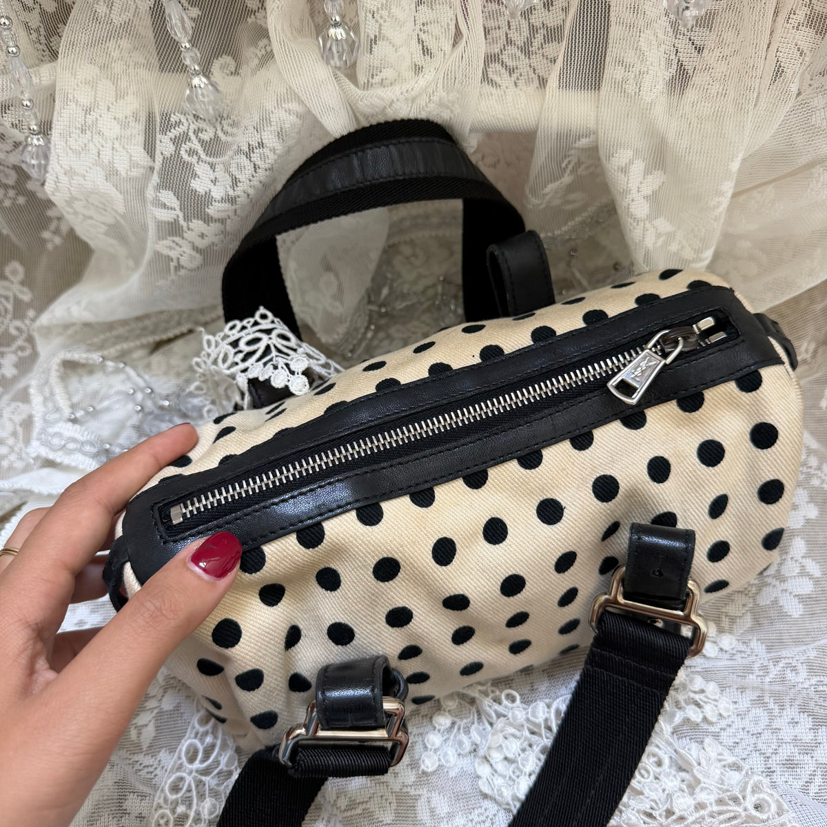 xovintage VINTAGE YVES SAINT LAURENT RIVE GAUCHE POLKADOT MINI BAG - Handbags