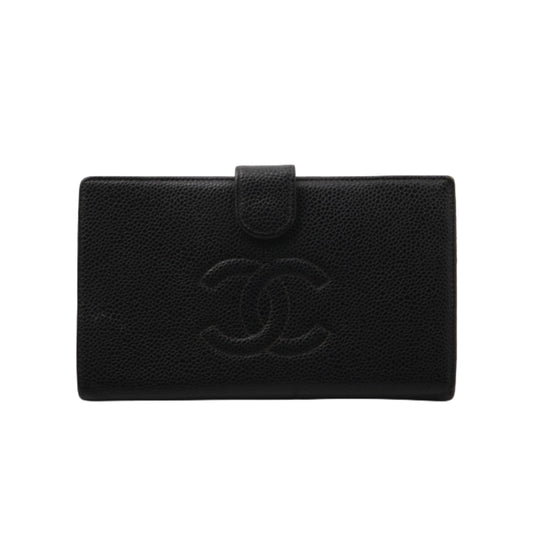 chanel caviar skin elegant wallet