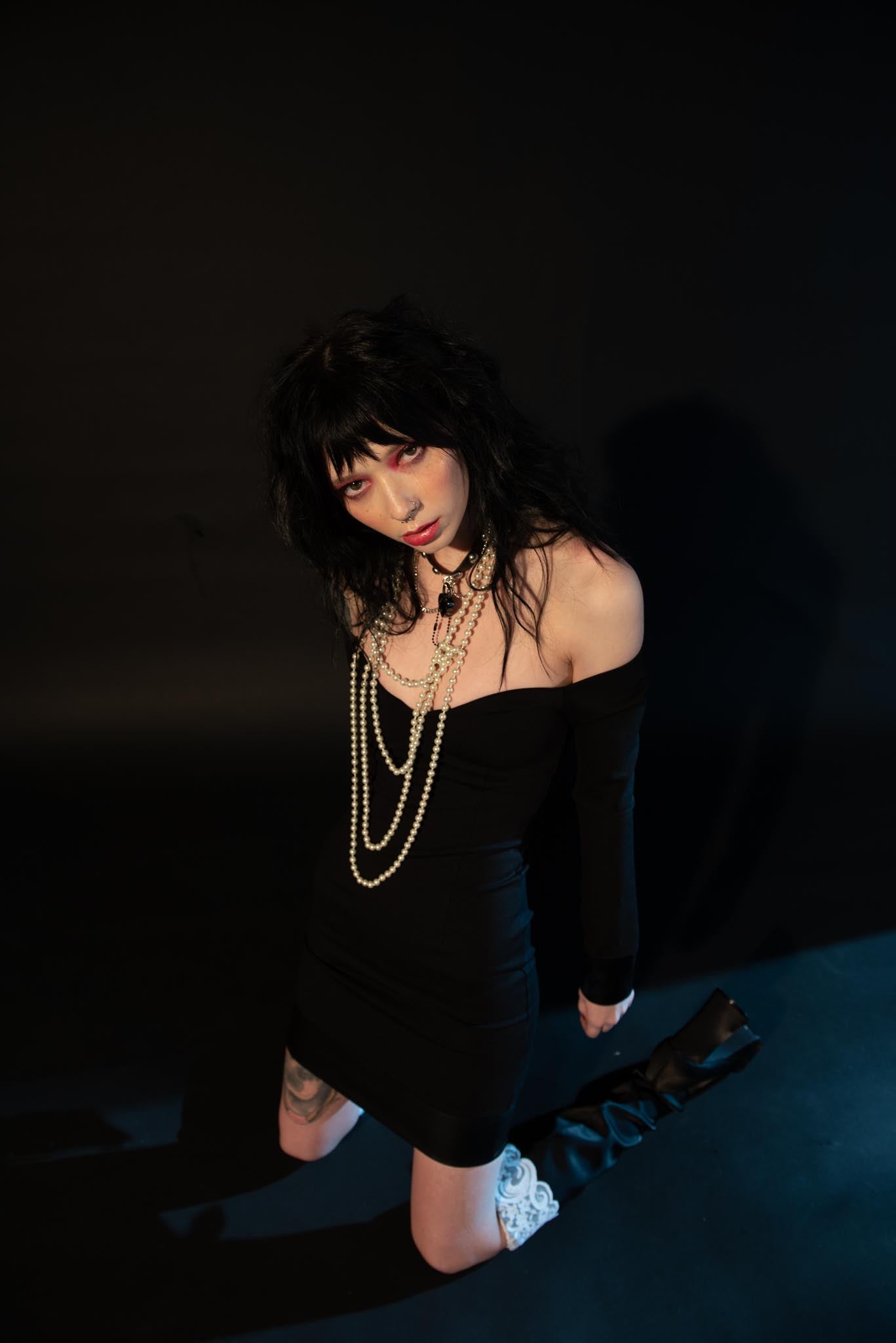 90s Supermodel Off-Shoulder Dress