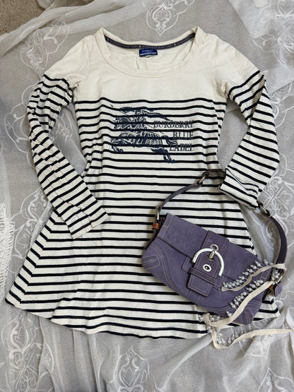 burberry blue label vintage cute striped mini dress (38, s)