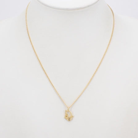 christian dior gold-tone logo necklace