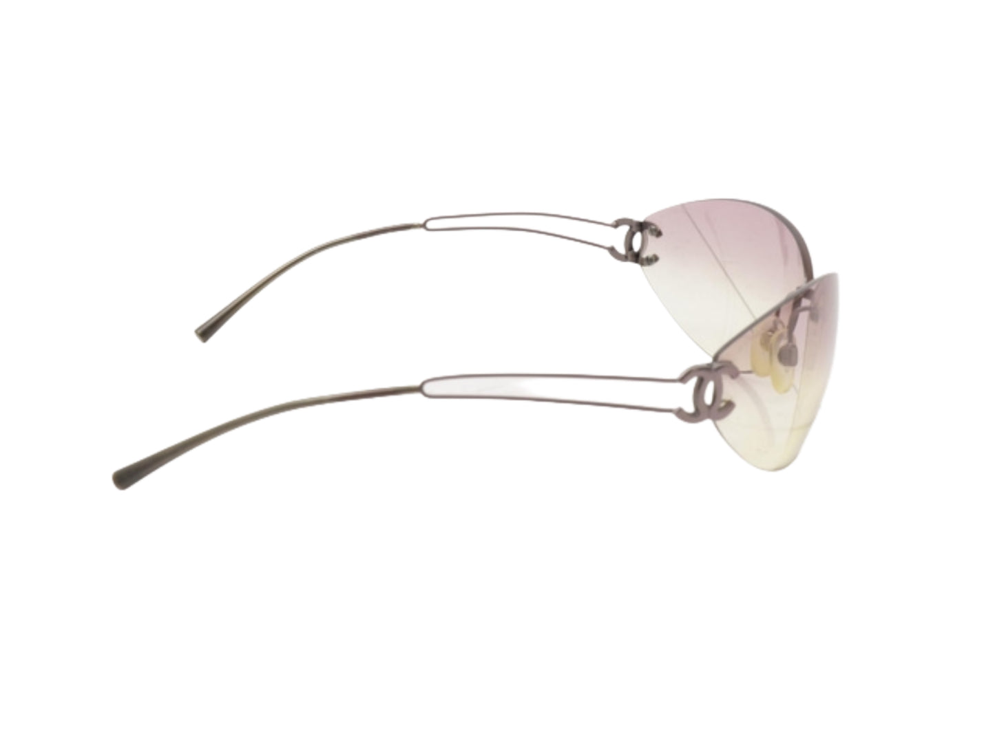 Chanel 2000s rimless pink sunglasses
