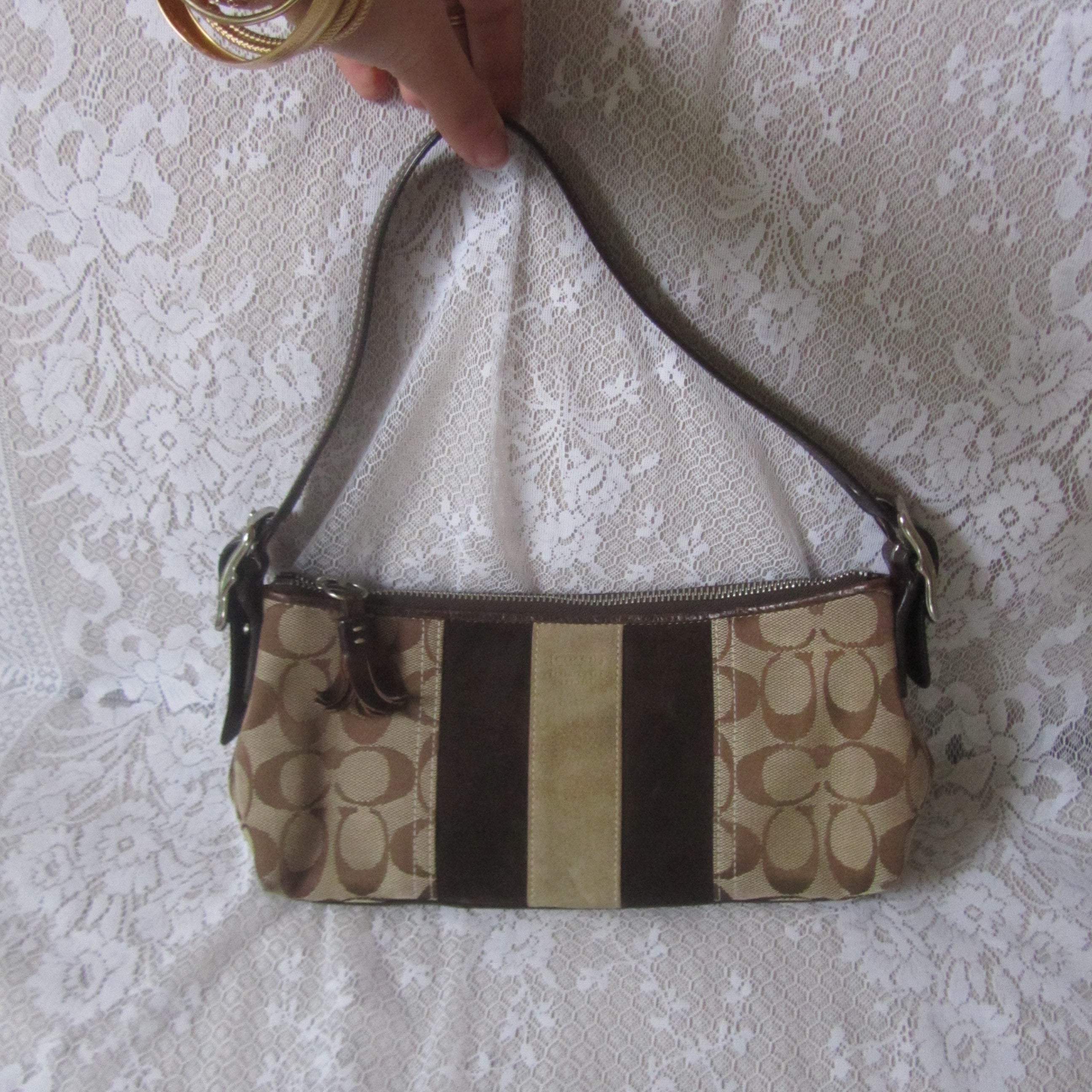 Coach Signature Stripe Demi Baguette vintage bag – xovintage