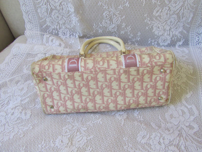 dior pink girly floral vintage trotter bag
