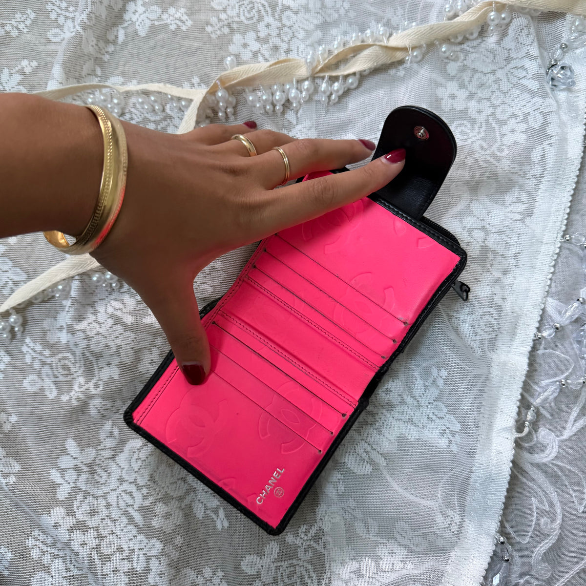 xovintage chanel vintage black cambon wallet - Uncategorized