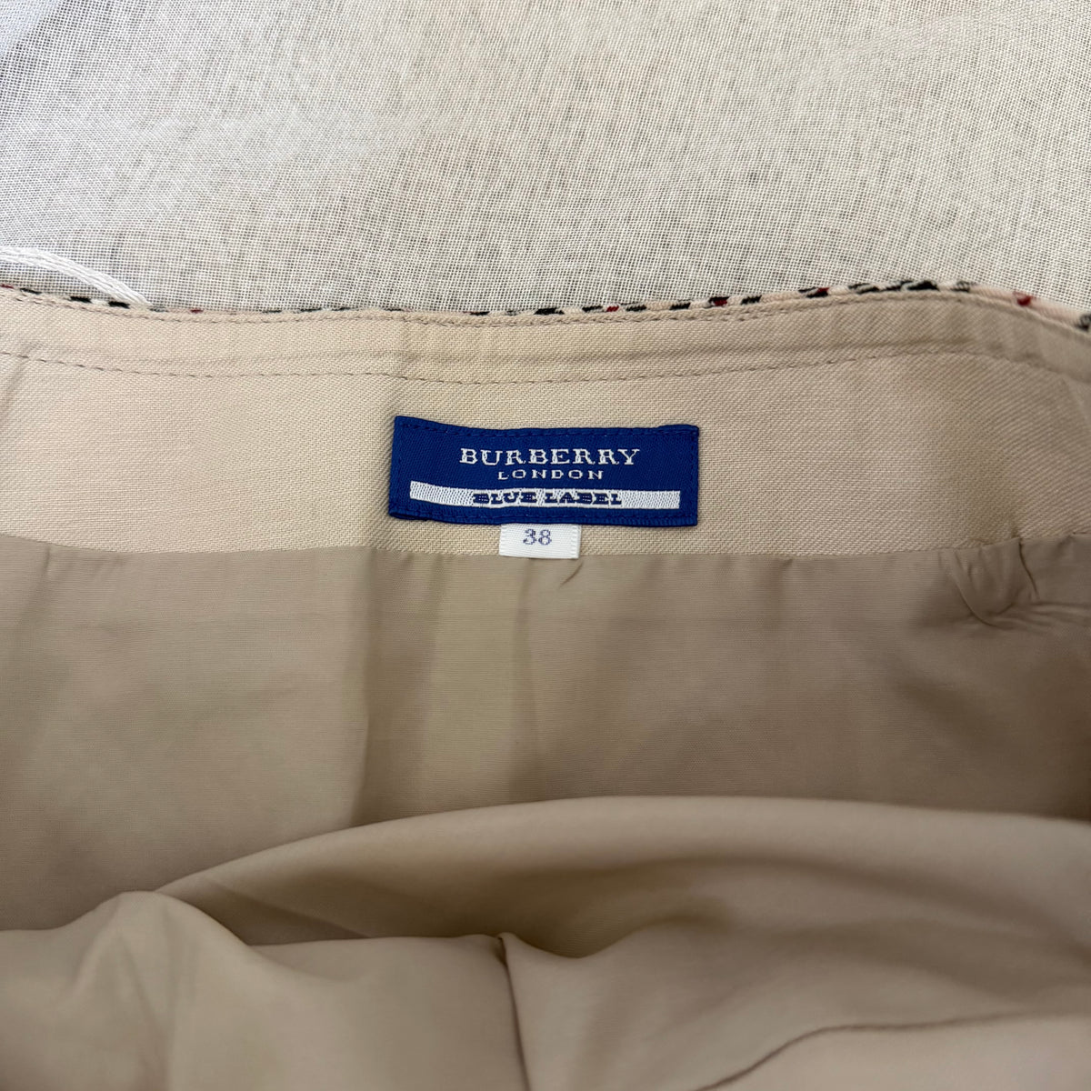 VINTAGE BURBERRY BELTED MINI SKIRT, SMALL