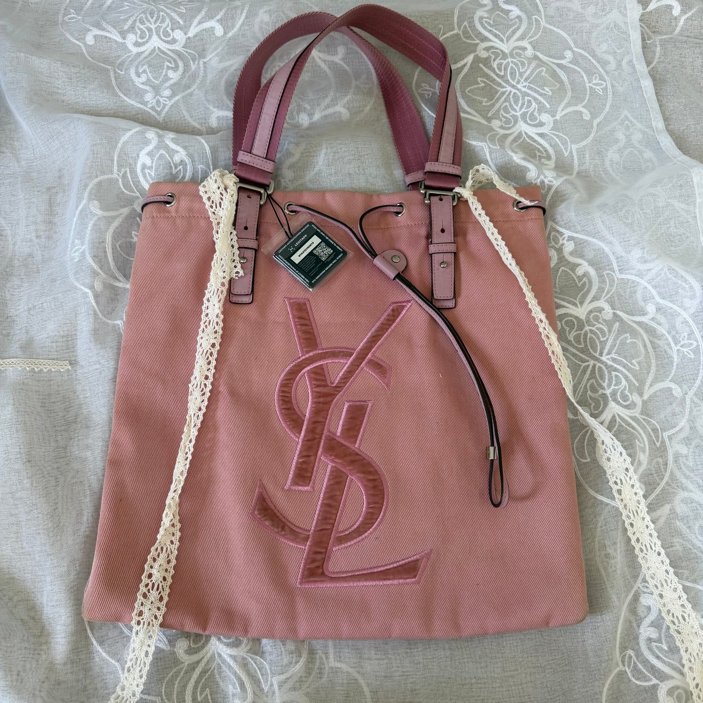 xovintage yves saint laurent rive gauche pink kahala vintage tote bag large - Handbags