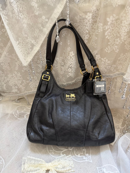 COACH VINTAGE MADISON MAGGIE SHOULDER BAG IN BLACK