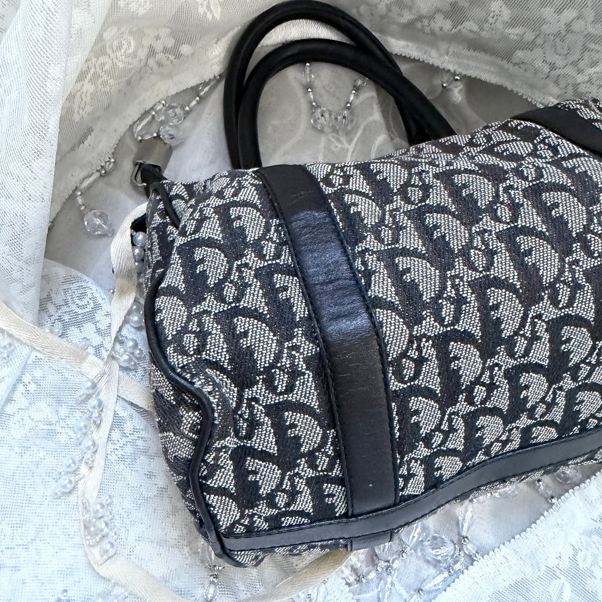 xovintage pre-loved dior padlock detail trotter speedy bag - Handbags