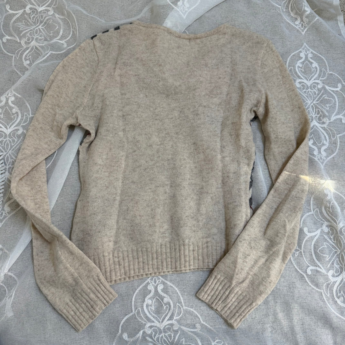 xovintage burberry blue label plaid cute wool sweater - Clothing