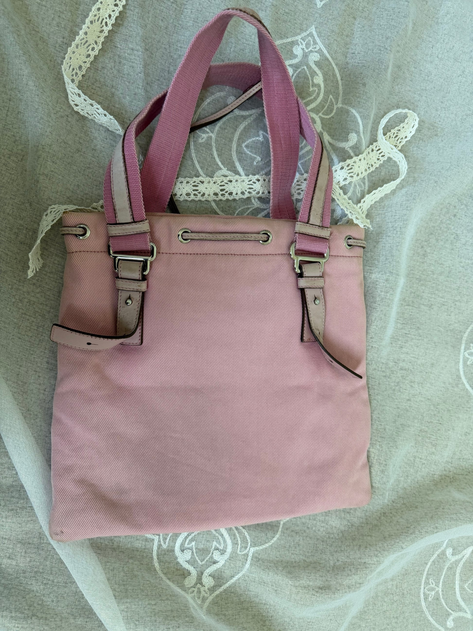 xovintage yves saint laurent rive gauche pink kahala vintage tote bag - Handbags