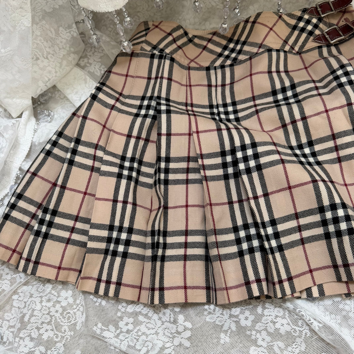 BURBERRY CLASSIC PLEATED VINTAGE MINI SKIRT, X-SMALL