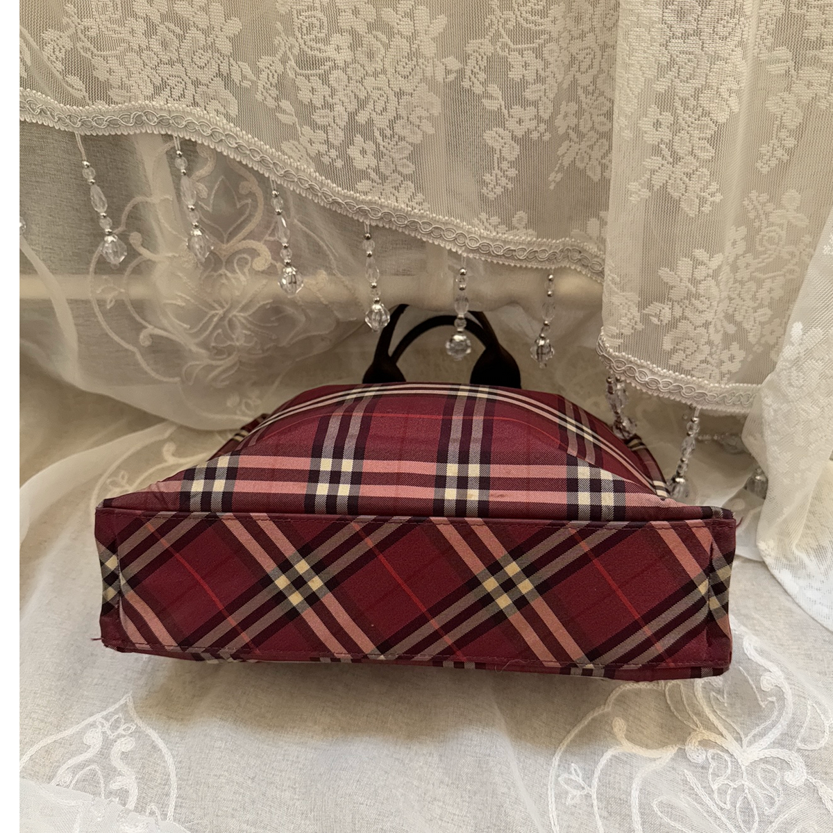 burberry blue label vintage BURGUNDY TOTE BAG