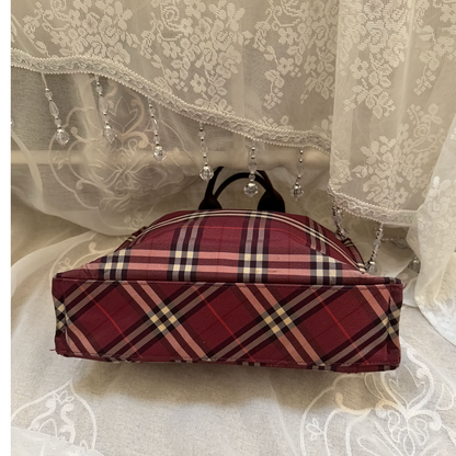 burberry blue label vintage BURGUNDY TOTE BAG