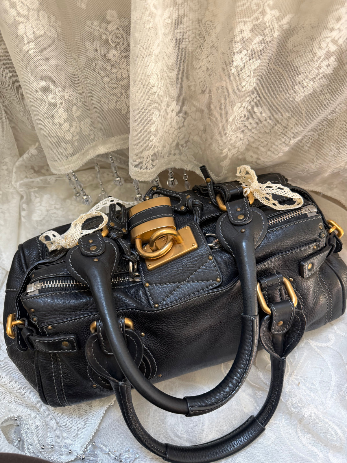 xovintage VINTAGE CHLOE PADDINGTON BAG IN BLACK - Handbags