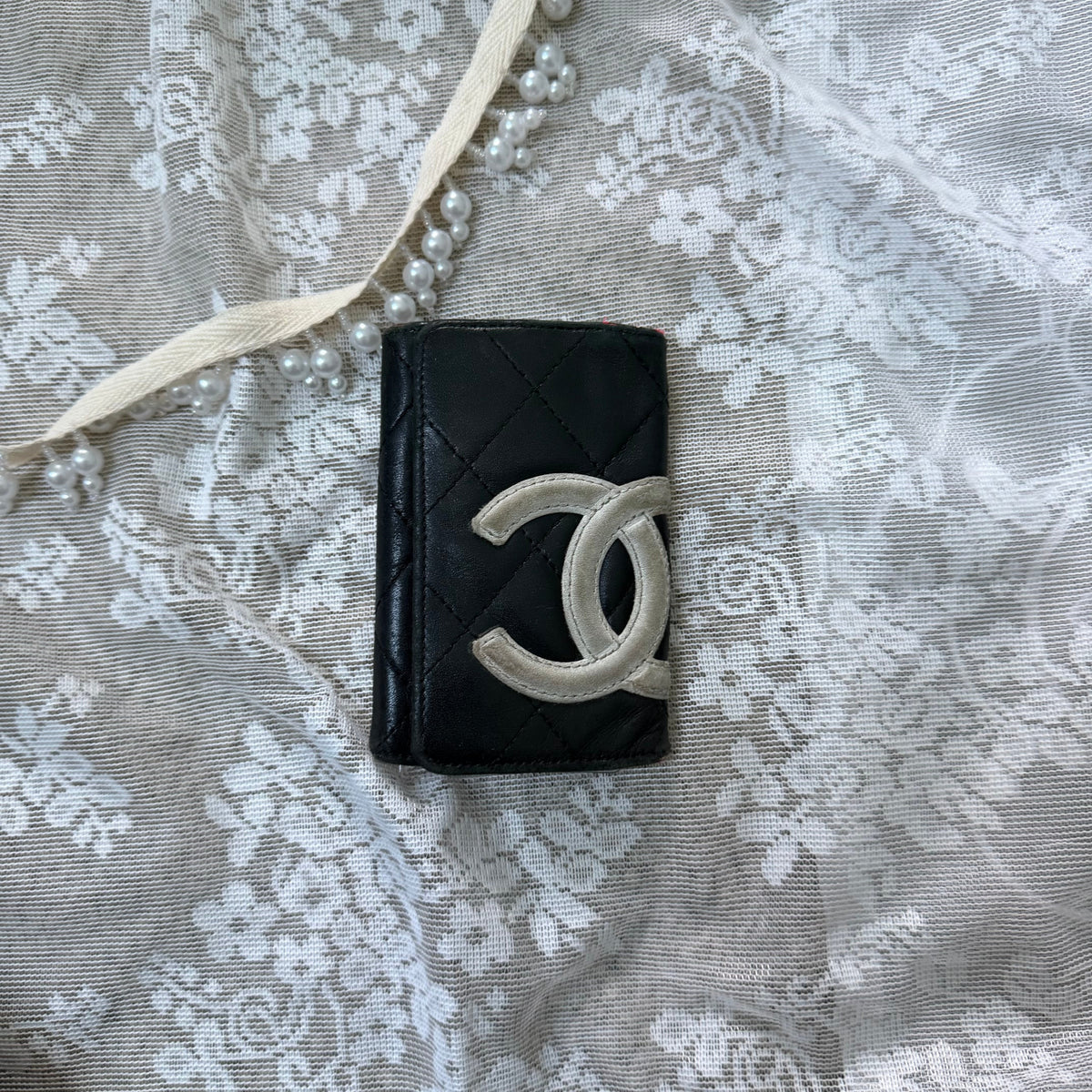 xovintage chanel vintage black cambon key cardholder - Uncategorized