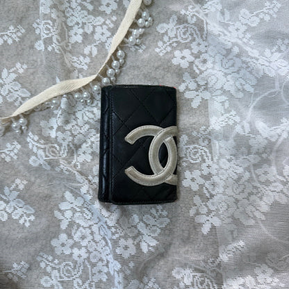 xovintage chanel vintage black cambon key cardholder - Uncategorized
