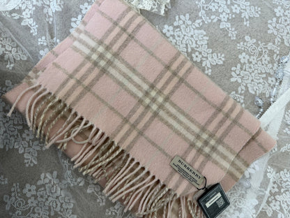 burberry baby pink vintage cashmere blend scarf